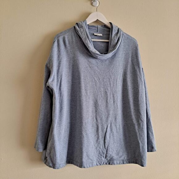 PureJill Womens Blue Heather Long Sleeve Cowlneck Soft Sweat Hoodie - Size XL - Picture 5 of 8